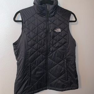 Black Quilted North Face Vest